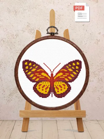 The Butterfly Monarch Cross Stitch Pattern, Summer Cross Stitch Pattern, Embroidery Butterfly, Modern Cross Stitch Pattern #anm005 $4.00