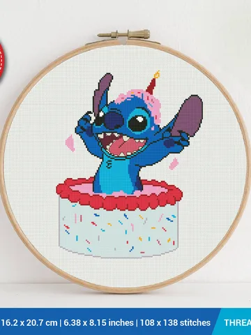 Lilo and Stitch Birthday Cake Cross stitch pattern | Embroidery Pattern | Instant Download | Embroidery Designs $4.60