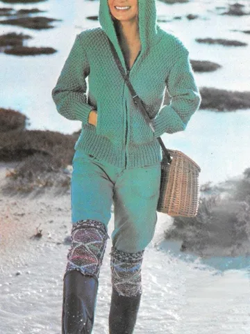 Cardigan hooded knitting pattern women ladies jacket hooded pockets cardigan pattern pdf instant download $6.68