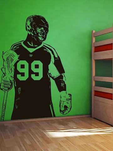 Personalized Lacrosse Wall Decal Name Sticker ik3804 $23.99