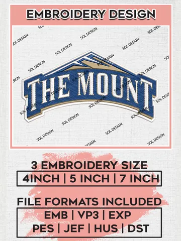 Mount St. Mary's Mountaineers Logo Machine Embroidery Design, NCAA Mount St. Mary's Mountaineers Embroidery Design Design files, NCAA Embroidery Designs, NCAA Machine Embroidery Designs, Digital Download $6.99