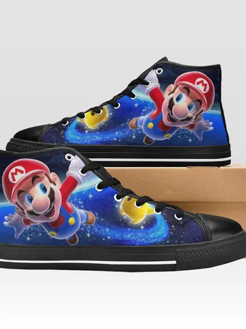 Mario Shoes, High-Top Sneakers, Handmade Footwear $59.97