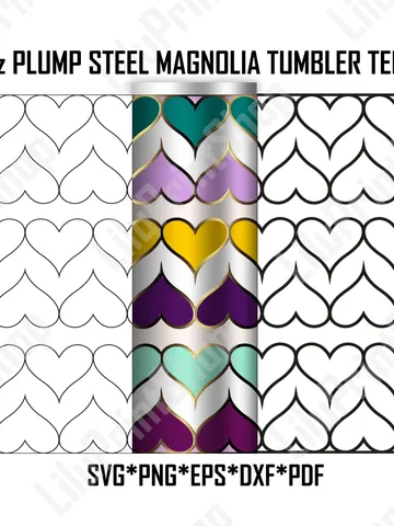Heart tangram tumbler template svg for 24oz Straight Plump Steel Magnolia Tumbler, Heart tumbler cut file. Instant download $2.71