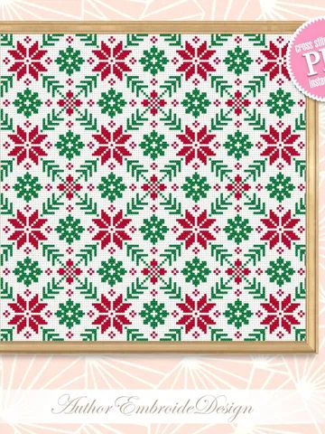 Seamless Christmas cross stitch pattern PDF download Scandinavian Christmas ornament, Christmas pattern digital PDF, Nordic design #N94 $4.20