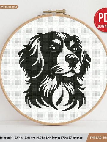 Setter dog Cross stitch pattern, dog breed, silhouette, animals, puppy, beginner counted, modern chart, gift DIY, embroidery, instant PDF $4.74