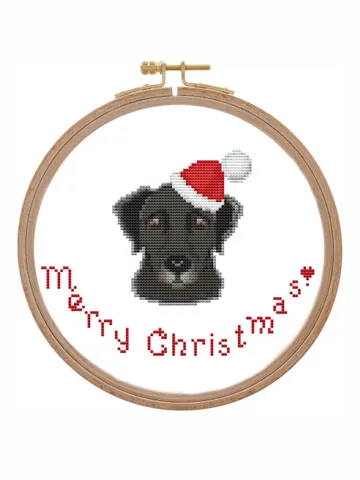 Dog cross stitch pattern Christmas cross stitch pattern simple Small modern cross stitch pattern Merry Christmas ornament X stitch pattern $3.92
