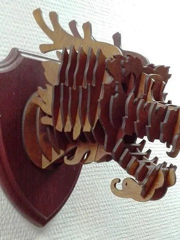 Digital Template Cnc Router Files Cnc Dragon Head Files for Wood Laser Cut Pattern $6.50