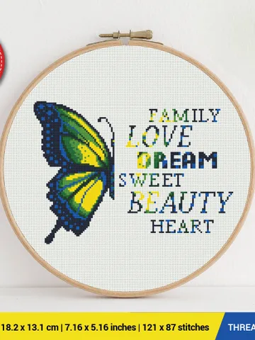Butterfly Cross stitch pattern | Embroidery Pattern | Instant Download | Embroidery Designs $5.37