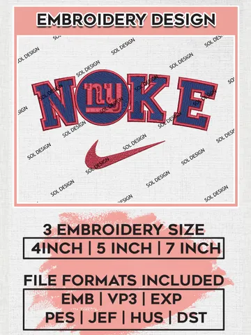 Nike New York Giants Embroidery Designs, NFL Giants, NFL Logo Embroidery Files, NFL New York Giants Machine Embroidery Design, Digital Download $6.99