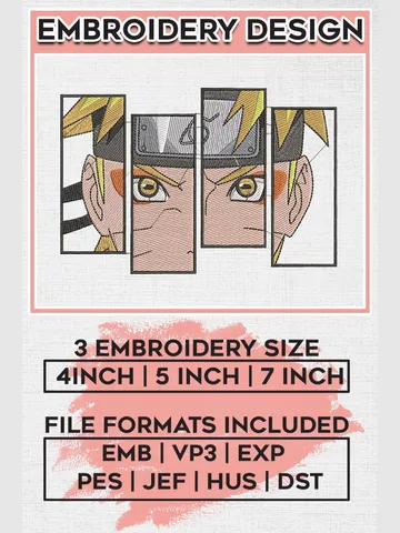 Uzumaki Naruto Embroidery Designs, Naruto Logo Embroidery Files, Naruto Machine Embroidery Pattern, Digital Download EMB_ANIME_268 $6.99