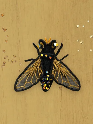 Free Standling Lace Machine Embroidery Design Queen of a fly Brooch Jewelery Embroidery Pattern FSL embroidery pattern $4.62