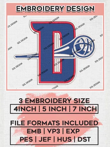 NBA Detroit Pistons Embroidery Files, NBA Machine Embroidery Designs, NBA Embroidery Design, NBA Pistons Embroidery Designs, Machine Embroidery Designs, Digital Download $6.99