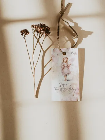 Editable Fairy Birthday thank you tag label template Fairy Floral Birthday Magical Enchanted Fairy Birthday Pixie Fairy Party Magical fa12 $12.78