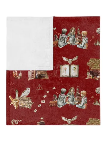 Wizarding World Baby Blanket; Magic School Baby Fleece Blanket Owl Key Magic World Custom Wizard Blanket Gift for Baby Minky Blanket WBB12 $61.69