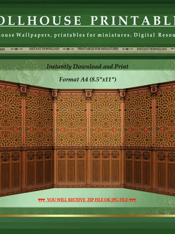 Wallpapers- Set 15-v5 | Printables for Dollhouses and Unique Miniature Projects | Digital Downloads | in Scale 1/12th $6.00