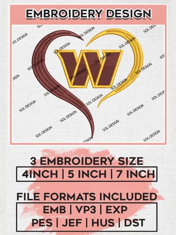 NFL Washington Commanders Embroidery Designs, NFL Commanders, NFL Logo Embroidery Files, NFL Washington Commanders Machine Embroidery Design, Digital Download
