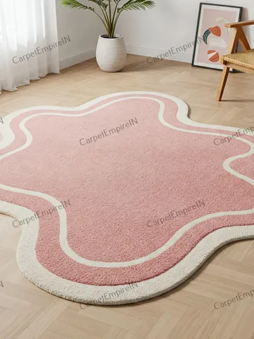 Pink Cloud-Shaped Area Rug | Modern Abstract Rug, Nursery, Home Rug, Living Room Rug, Dining Decor, Bedroom Rug, 3x5, 4x6, 8x10, 9x12, 10x14 $233.80