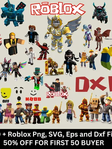 Roblox PNG Clipart Bundle: 150+ Gaming Graphics, Fonts, Digital Paper (Digital Download $6.00