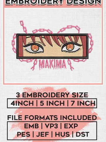 Makima Chainsaw Man Embroidery Files, Anime Character Embroidery Designs, Machine Embroidery Digital Download EMB_ANIME_208 $6.99
