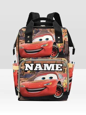 Custom NAME Lightning McQueen Cars Diaper Bag Backpack $59.97
