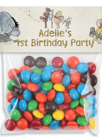 Editable Treats Bag Topper Winnie the Pooh; Winnie the Pooh 1st Birthday; Printable Candy Bag Topper; Winnie Pooh Party Decoration; WPg13 $10.45