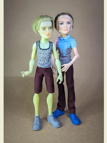 Handmade Burgundy denim pants or shorts for 1/6 scale boy dolls $10.00