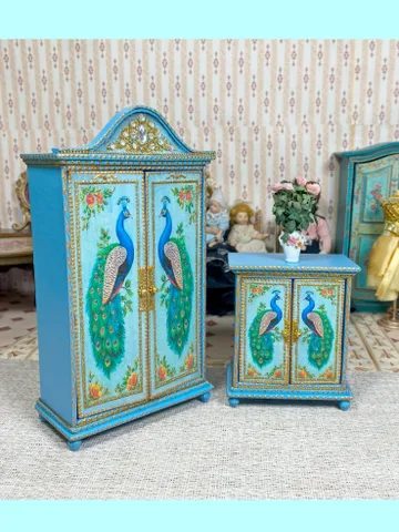 Furniture for dolls. 1:12. Handmade. Doll cabinet, doll stand. Furniture set. $67.00