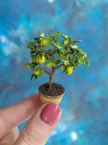 MINIATURE Lemon tree in a ceramic pot | Dollhouse miniatures $84.00