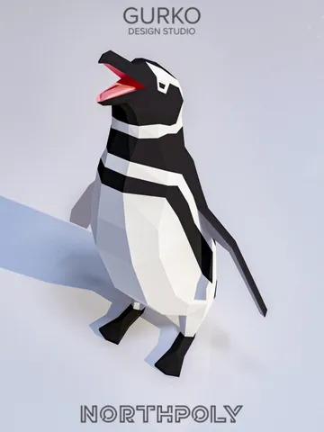 Screaming Magellanic Penguin Papercraft, Digital Template, PDF Download, Gurko, Low Poly, Pepakura, DIY Origami Sculpture, Paper Party Decor $23.20