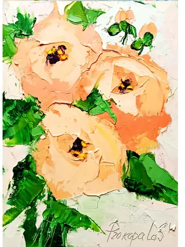 Peony painting Flowers original oil painting Small Original art Peonies wall art Pink peonies artwork Floral New home gifts 7x5 in $45.00