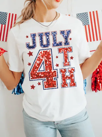 July 4th faux Glitter PNG, 4th July PNG, 4th of July Png, Retro Png, American Patriotic Png, Varsity Png, Fourth of July, Trendy USA $3.90