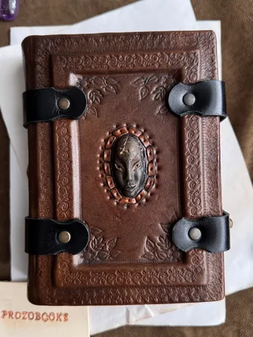 Leather notebook with mask
