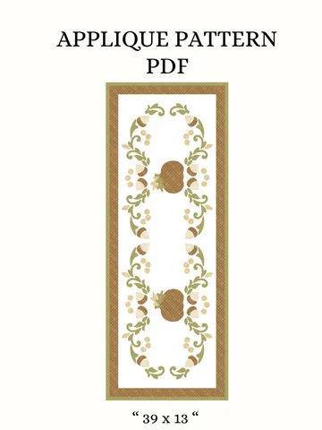 Pumpkin Vine Table Runner – Appliqué Pattern PDF $14.00