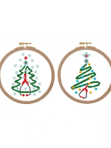 Christmas ornament cross stitch pattern modern Small Christmas tree cross stitch Nurse cross stitch pattern doctor covid2020 PDF pandemic $3.84