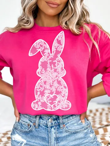 Lace Bunny Easter Png, Easter Png, Floral Bunny Png, Floral Chinoiserie Png, Bunny png, Girly easter png, Spring png, Lace Bunny Png $4.46