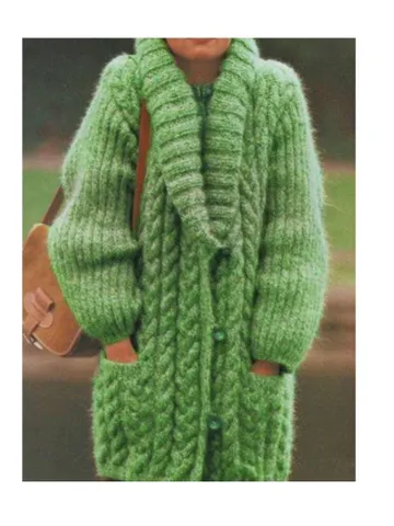 Cardigan Coat knitting pattern women ladies long cardigan chunky bulky yarn pdf instant download $6.68
