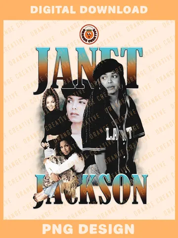 Janet Jackson Rap Bootleg T-shirt PNG, 90s Bootleg Template, Graphic Janet Jackson PNG Files, Custom Bootleg Hip Hop Rap Tee, Digital Download