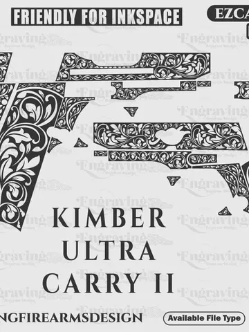 Engraving Firearms Design Kimber Ultra Carry ii Scroll Design Svg $59.99