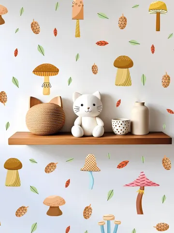 Woodland mushrooms Wall Decals Forest Set Kids Stickers el21 $27.99