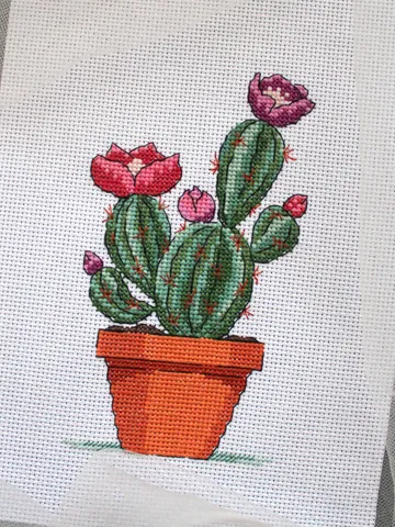 Cross stitch pattern Cactus, PDF chart - instant download $4.50