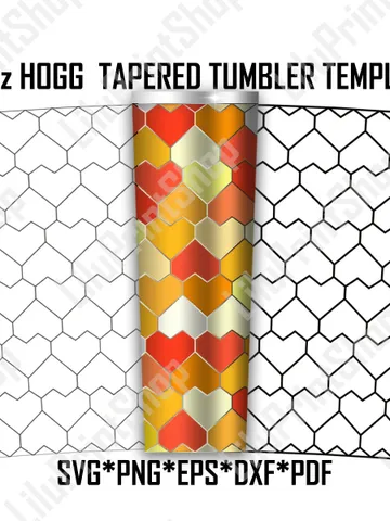 Heart Tumbler template svg for Hogg 30 oz Tapered tumbler Epoxy tumbler svg Heart Tangram cut file digital instant download $2.71