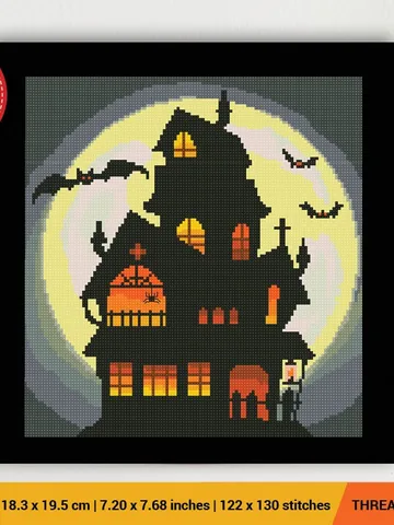 Halloween House Cross stitch pattern | Embroidery Pattern | Instant Download | Embroidery Designs $5.94