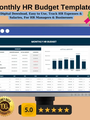 Monthly HR Budget Template, Editable Google Sheets Template, Digital Download, Track HR Expenses & Salaries, For HR Managers Businesses $5.46