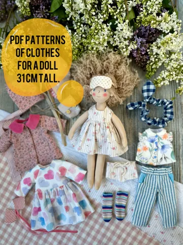 Patterns in PDF of clothes for a doll 31 (12 inch) cm tall. $9.90