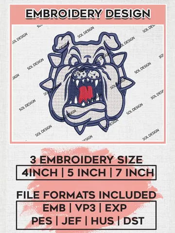 Fresno State Bulldogs Embroidery Designs, NCAA Logo Embroidery Files, NCAA Fresno State Bulldogs Logo, NCAA Embroidery Designs, Machine Embroidery Designs, Digital Download