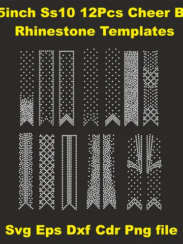 Cheer Bow Rhinestone Template 1,5 inc ss10 SVG Cricut Silhouette Digital Download Cut File