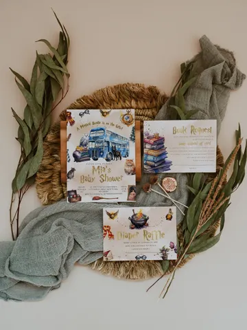 DIY Wizarding World Baby Shower Set; Magic School Baby Shower Template; School of Wizard Baby Shower invitation template; wF55 $22.95