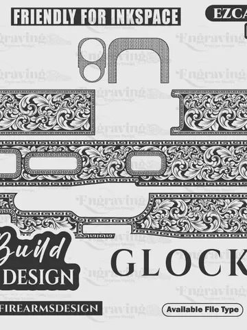 Glock 19 X Scroll & Greek Pattern Design Final,lasercut,laserengraving,svg,laser pattern,laserengraving,pattern,design $59.99