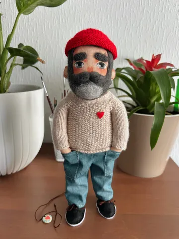 Textile doll sailor with gray beard $150.00