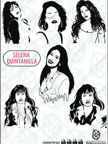 Selena Quintanilla Vector Bundle | High-Quality Ai, SVG, PNG & DXF Files | SvgEngravings $20.00